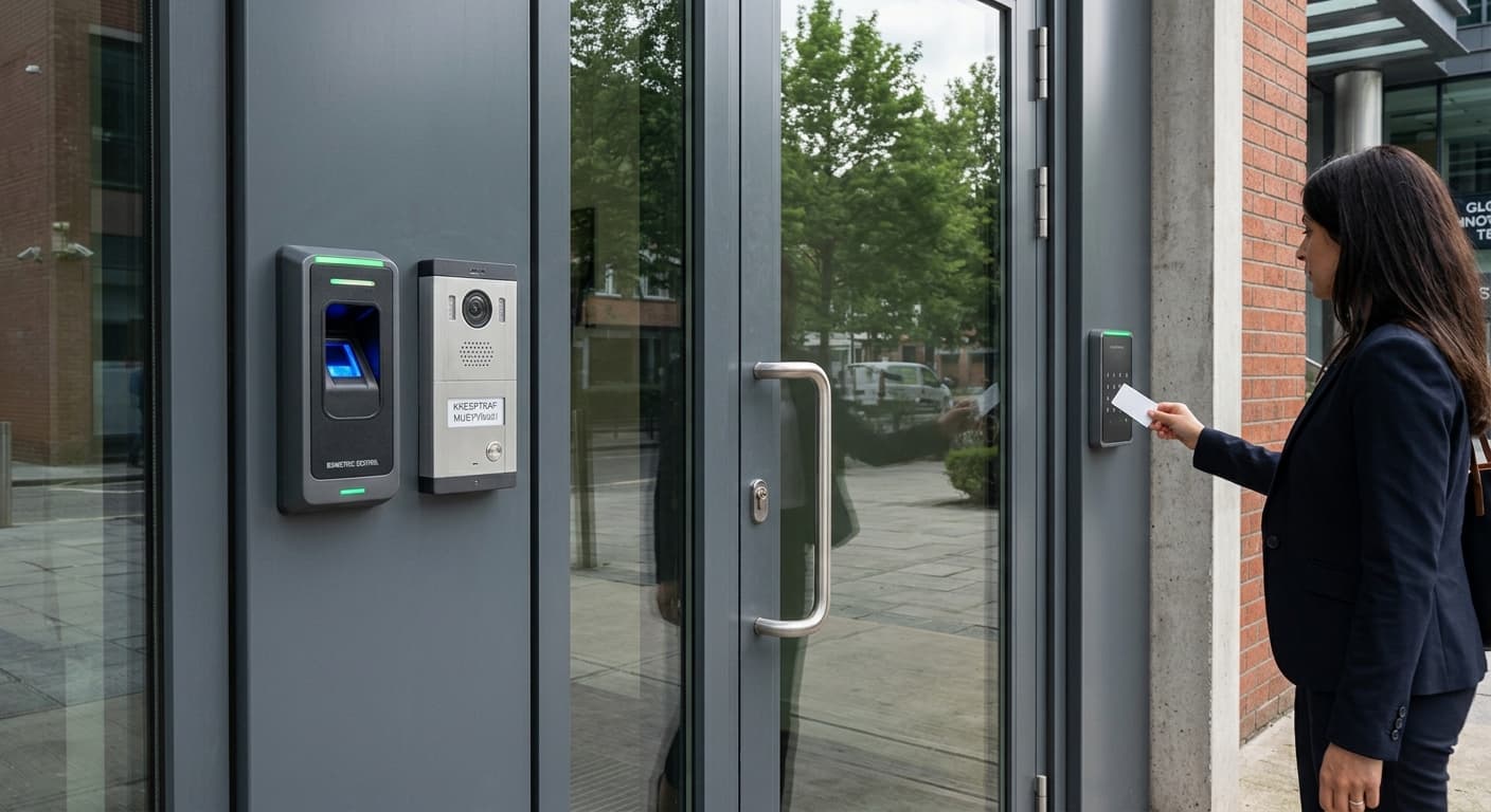 Access-control reader and door security hardware — service application