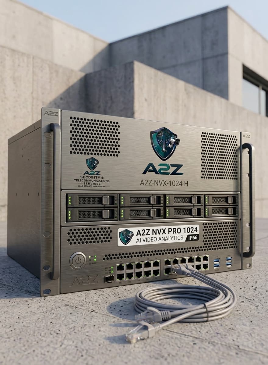 A2Z network video recorder with PoE ports and storage bays